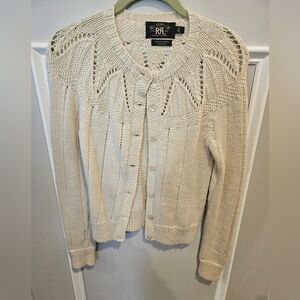 Ralph Lauren Cream Knit Cardigan Size 1